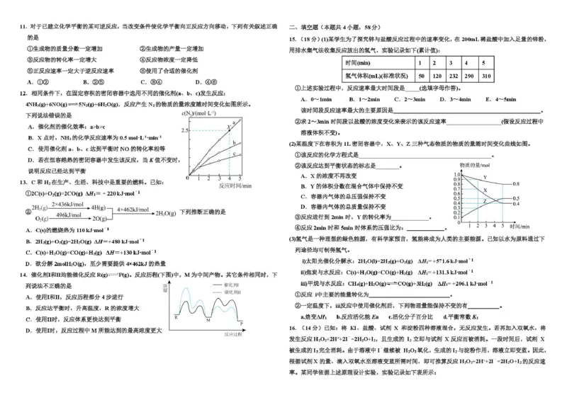 张家口市第一中学2024-2025学年度高一下学期开学检测化学_2025年03月试卷_0316河北省张家口市第一中学2024-2025学年高一下学期开学考试