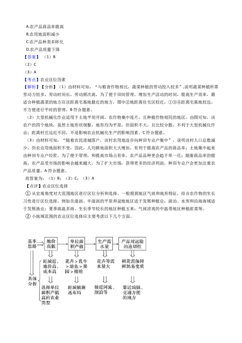 高考地理五年真题分类汇编（2017-2021）第21讲农业地域类型(教师版)_新高考复习资料_2022年新高考复习资料_高考地理五年真题分类汇编（2017-2021）（教师版+学生版）8.10更新