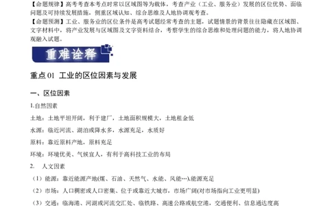 重难点12区域产业的创新与发展-2024年高考地理热点&middot;重点&middot;难点专练（新高考专用）（解析版）_新高考复习资料_2024年新高考复习资料_专项复习资料_教师版（含答案解析）