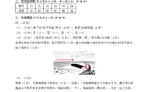 扫描件_地理(A类)参考答案_2026年02月高一试卷_260208浙江省温州市2025-2026学年高一上学期期末（A卷+B卷）（全）_浙江省温州市2025-2026学年高一上学期期末试题A卷