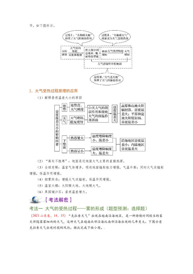 讲练一通二轮03大气的受热过程与热力环流（讲义）-2022二轮讲练-学生版_新高考复习资料_2022年新高考复习资料_讲练一通二轮高考地理高频考点解密（讲义+分层训练）