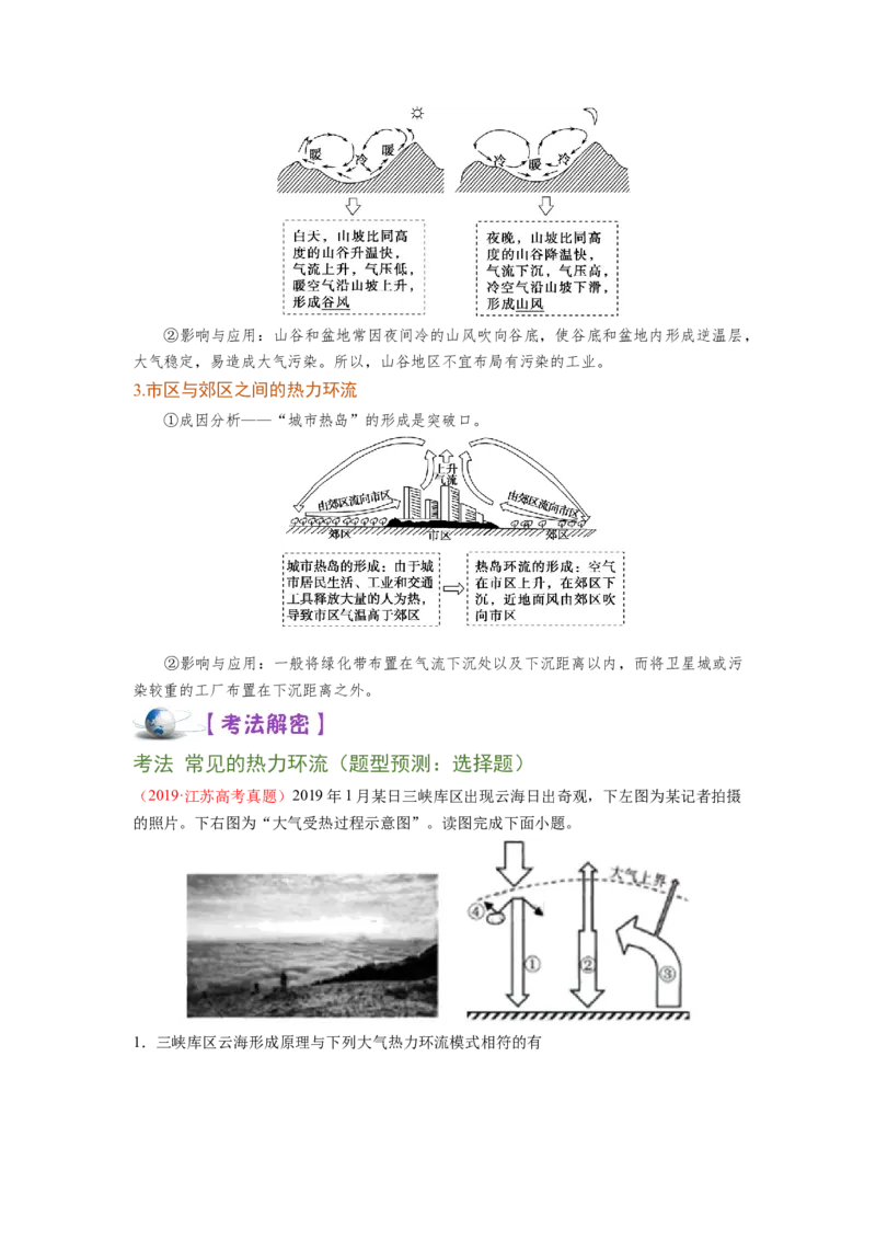 讲练一通二轮03大气的受热过程与热力环流（讲义）-2022二轮讲练-学生版_新高考复习资料_2022年新高考复习资料_讲练一通二轮高考地理高频考点解密（讲义+分层训练）