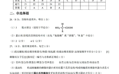 扫描件_高一年级生物学科参考答案_2025年10月高一试卷_251013浙江精诚联盟2025-2026学年高一上学期10月联考（全）_浙江省精诚联盟2025-2026学年高一上学期10月月考生物试题（含答案）