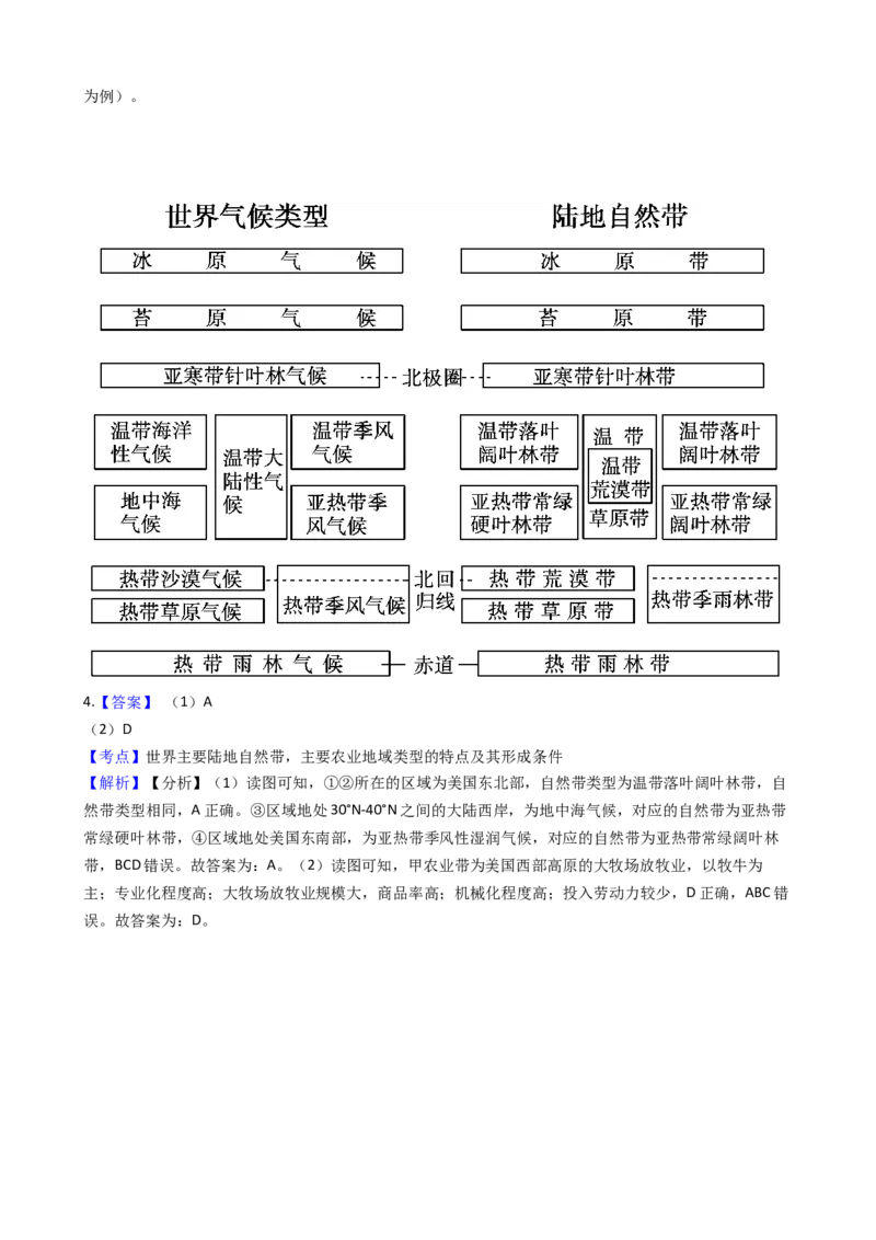 高考地理五年真题分类汇编（2017-2021）第16讲自然地理环境的整体性与差异性(学生版)_新高考复习资料_2022年新高考复习资料