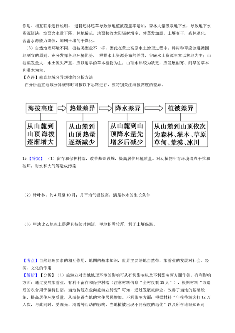 高考地理五年真题分类汇编（2017-2021）第16讲自然地理环境的整体性与差异性(学生版)_新高考复习资料_2022年新高考复习资料