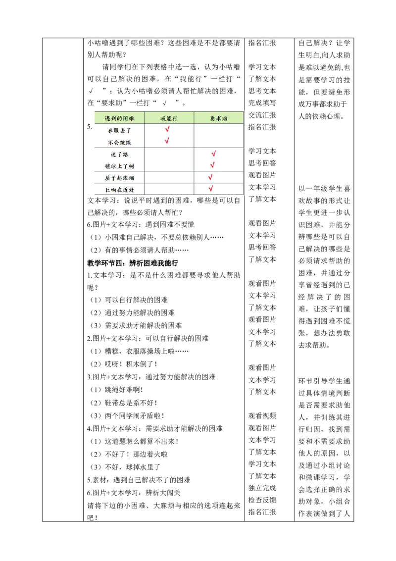 第14课《请帮我一下吧》第一课时（教学设计）-（统编版）_26新一年级道法下册（统编版）_老课标资料_2、教学教案部编一下道法_教案(配套有动画推荐)