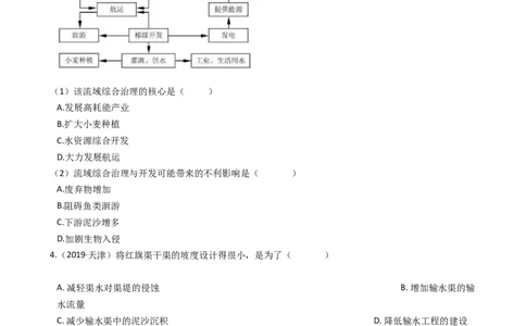 高考地理五年真题分类汇编（2017-2021）第30讲流域的综合开发(学生版)_新高考复习资料_2022年新高考复习资料_高考地理五年真题分类汇编（2017-2021）（教师版+学生版）8.10更新