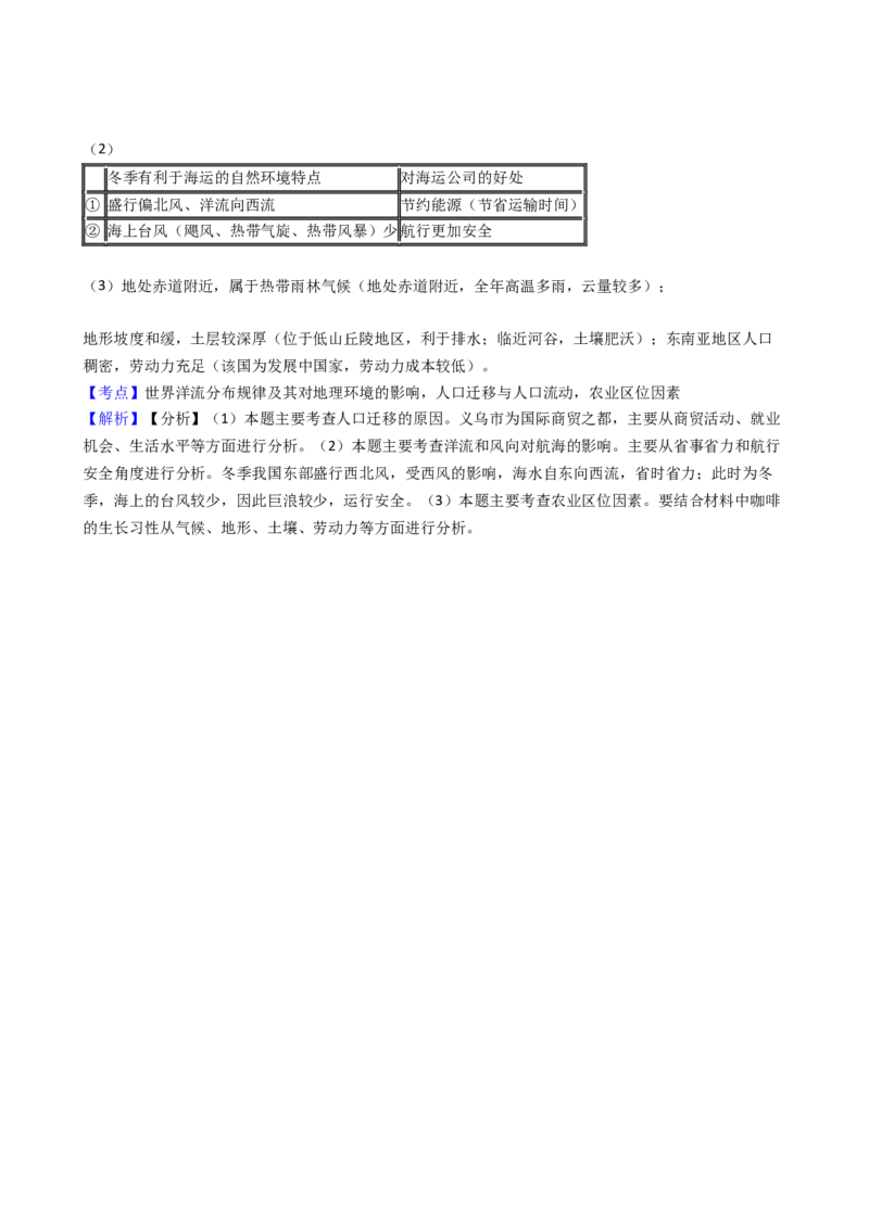 高考地理五年真题分类汇编（2017-2021）第20讲农业的区位选择(学生版)_新高考复习资料_2022年新高考复习资料_高考地理五年真题分类汇编（2017-2021）（教师版+学生版）8.10更新