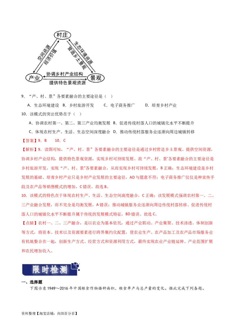重难点11农业活动与粮食安全-2024年高考地理热点&middot;重点&middot;难点专练（新高考专用）（解析版）_新高考复习资料_2024年新高考复习资料_专项复习资料_教师版（含答案解析）