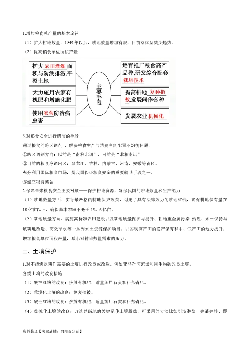 重难点11农业活动与粮食安全-2024年高考地理热点&middot;重点&middot;难点专练（新高考专用）（解析版）_新高考复习资料_2024年新高考复习资料_专项复习资料_教师版（含答案解析）