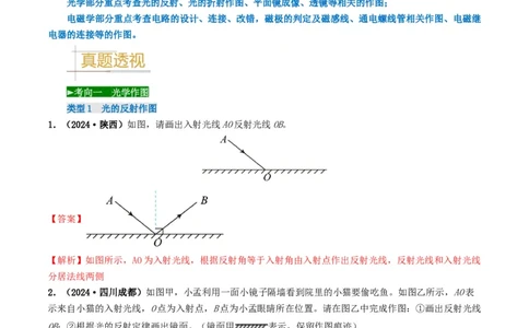 题型01作图专练-备战2025年中考物理真题题源解密（全国通用）（解析版）_8、物理总复习_2025年中考复习资料_备战2025年中考物理真题题源讲义（全国通用）