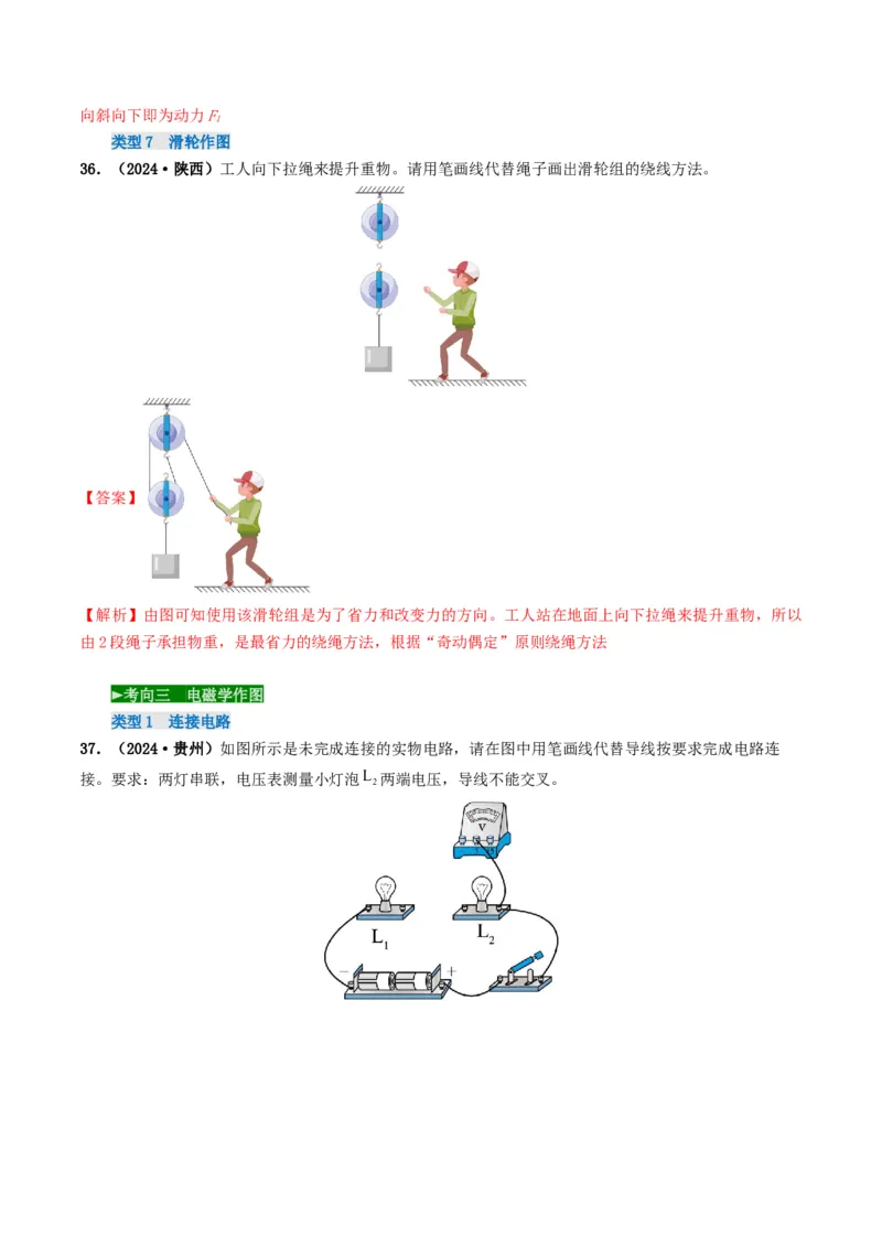题型01作图专练-备战2025年中考物理真题题源解密（全国通用）（解析版）_8、物理总复习_2025年中考复习资料_备战2025年中考物理真题题源讲义（全国通用）