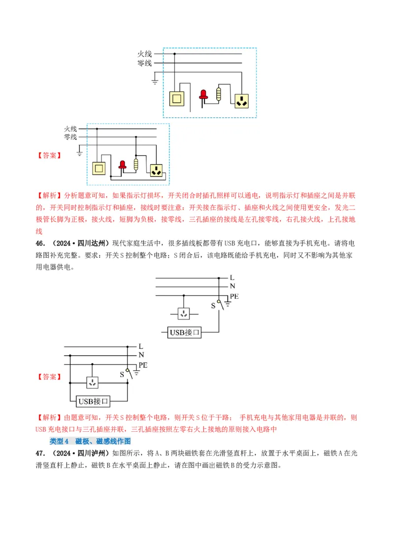 题型01作图专练-备战2025年中考物理真题题源解密（全国通用）（解析版）_8、物理总复习_2025年中考复习资料_备战2025年中考物理真题题源讲义（全国通用）