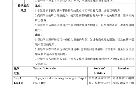 Unit12LifeisfulloftheunexpectedSectionB(1a～1e)教学设计_最新人教版英语九年级全册_新更新初中英语9全_新修订版英语9全一册教案课件-新修订版，第二单元有改动_核心素养教案