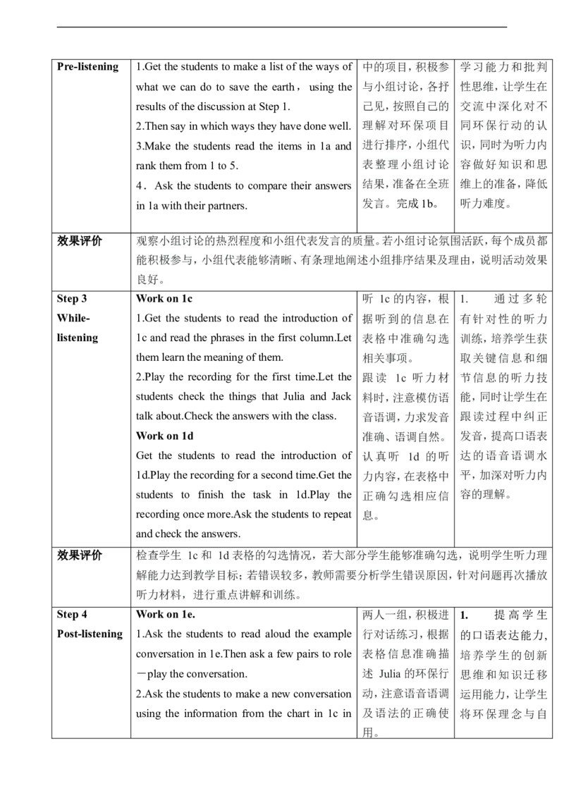 Unit13We&rsquo;retryingtosavetheearthSectionB(1a～1e)教学设计_最新人教版英语九年级全册_新更新初中英语9全_新修订版英语9全一册教案课件-新修订版，第二单元有改动