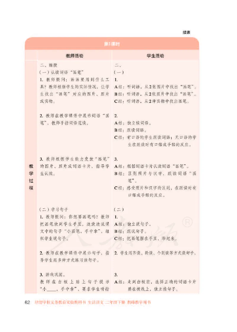 人教版-电子教材-生活语文二年级下册教师用书_电子课本_高中教学用书_教师用书