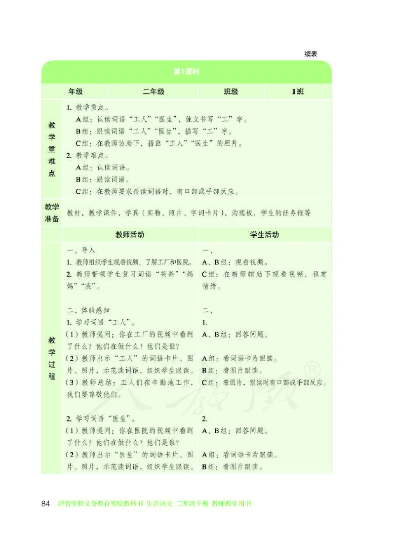 人教版-电子教材-生活语文二年级下册教师用书_电子课本_高中教学用书_教师用书
