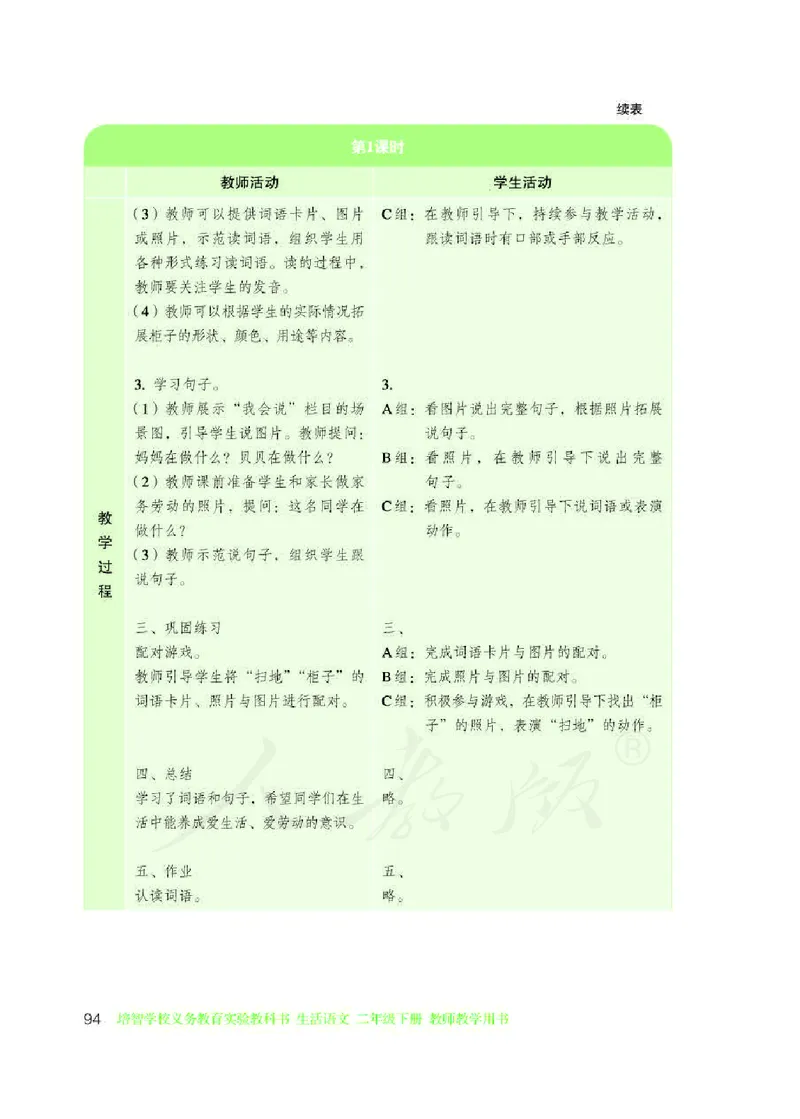 人教版-电子教材-生活语文二年级下册教师用书_电子课本_高中教学用书_教师用书