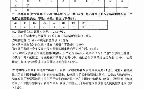 政治答案_2025年11月高一试卷_251125浙江衢州五校联盟2025年11月高一期中联考（全）