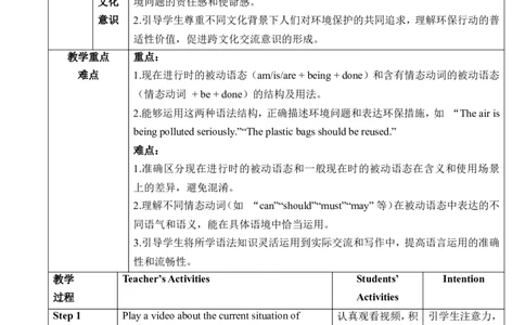 Unit13We&rsquo;retryingtosavetheearthSectionAGrammarFocus～4c教学设计_最新人教版英语九年级全册_新更新初中英语9全_新修订版英语9全一册教案课件-新修订版，第二单元有改动