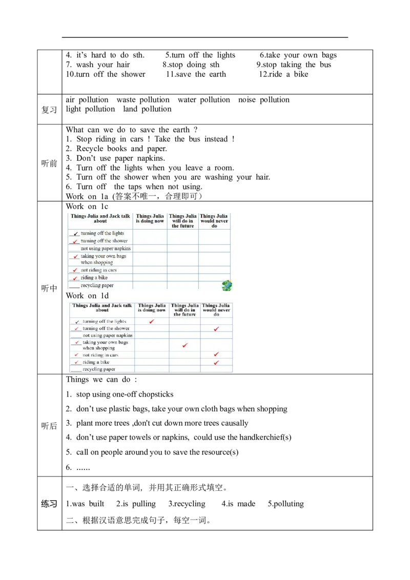 Unit13第4课时(SectionB1a-1d)（导学案）_最新人教版英语九年级全册_旧版可参考_01.英语9全一册-新课标PPT课件+教案+学案+作业第1套_导学案