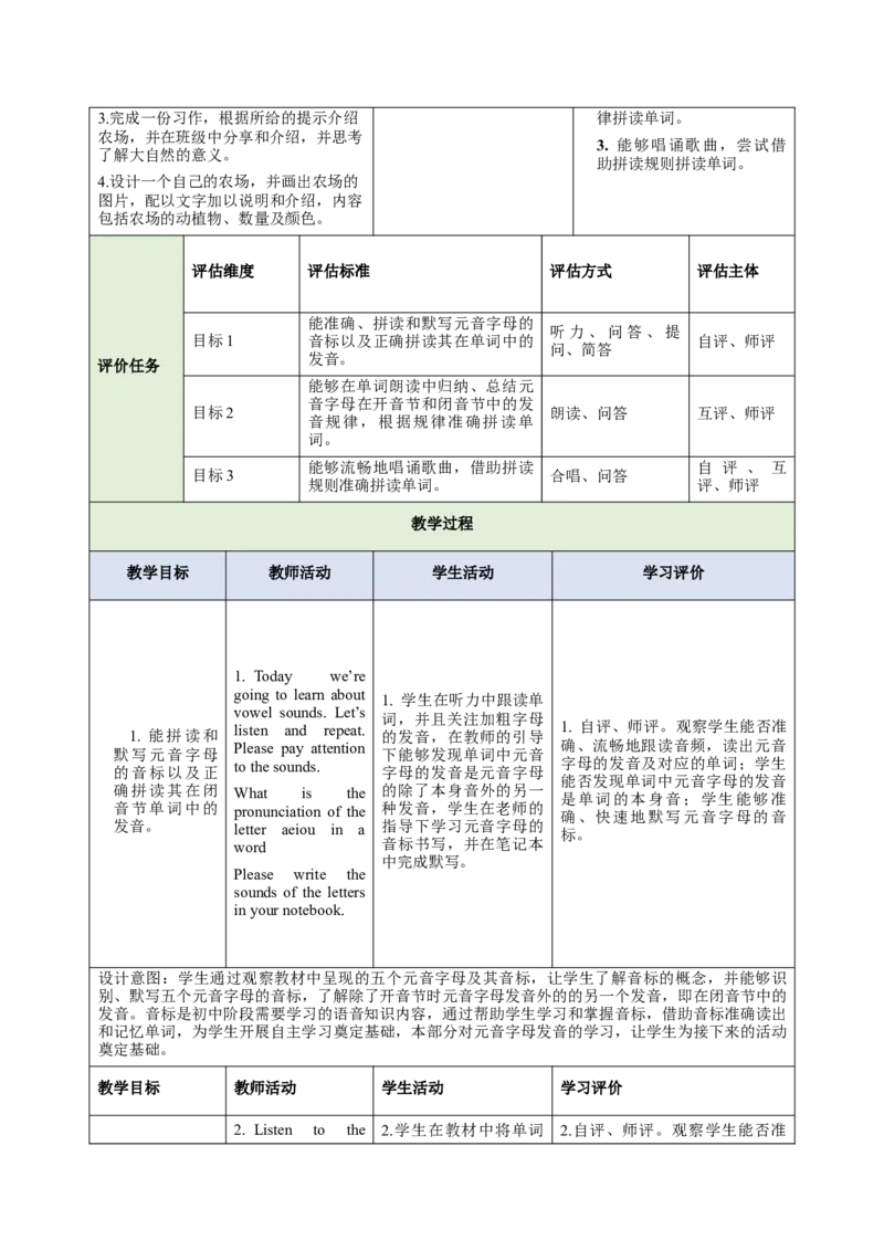 StarterUnit3Welcome（大单元教学设计）_最新人教版英语七年级上册_英语7上最新改版_03.英语7上-大单元教学设计