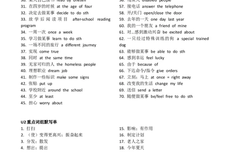 Unit1-Unit3重点词组背诵和默写单，单词默写单_最新人教版英语八年级下册_旧版（有参考价值）_版本二_八年级英语下册（人教版）_单词专项