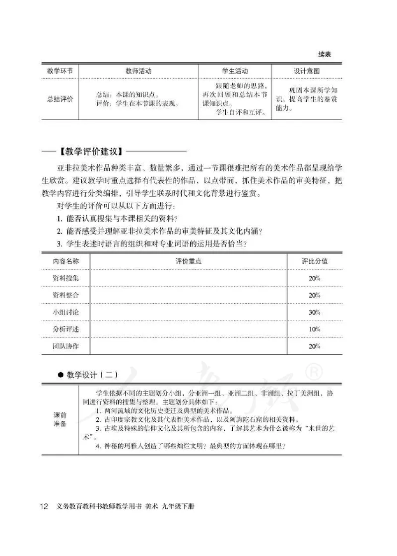 人教版-电子教材-美术九年级下册教师用书_电子课本_高中教学用书_教师用书