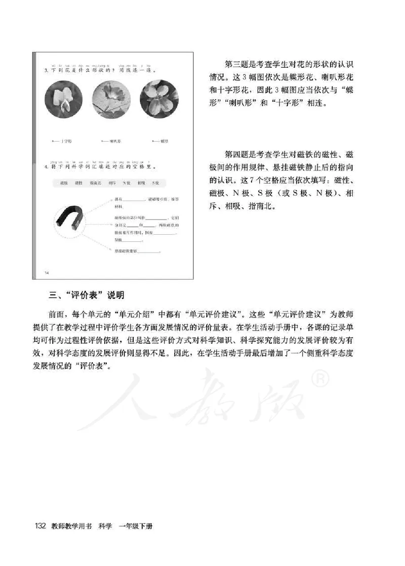 人教版-电子教材-科学一年级下册教师用书_电子课本_高中教学用书_教师用书