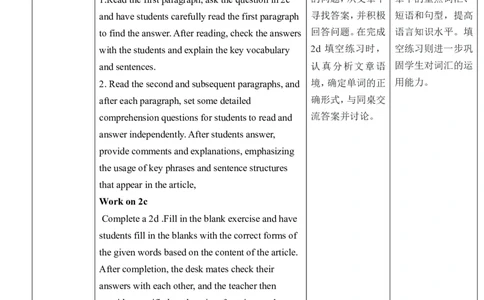 Unit14SectionB2a～2e教学设计人教九年级英语Unit14IremembermeetingallofyouinGrade7._最新人教版英语九年级全册_新更新初中英语9全_核心素养教案