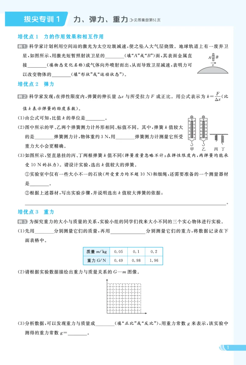 26春典中点八年级物理下（R版）拔尖专训_26春典中点八年级物理下（R版）