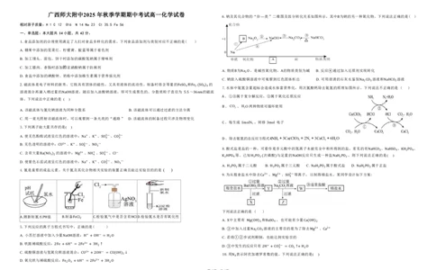 桂林师大附中2025年秋季期中高一化学试卷含答案_2025年11月高一试卷_251128广西桂林师大附中2025年秋季期中高一考试（全）
