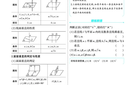1_8.4直线平面垂直的判定与性质讲解册_高中三年全科资料_高考数学《考点考法清单》2025版_08专题八立体几何与空间向量