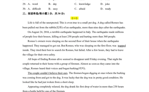 Unit12（单元综合检测卷）（原卷版）_最新人教版英语九年级全册_新更新初中英语9全_07习题试卷_（2）单元试卷_单元测试卷4