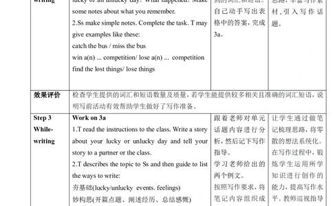 Unit12LifeisfulloftheunexpectedSectionB3a～SelfCheck教学设计_最新人教版英语九年级全册_新更新初中英语9全_新修订版英语9全一册教案课件-新修订版，第二单元有改动