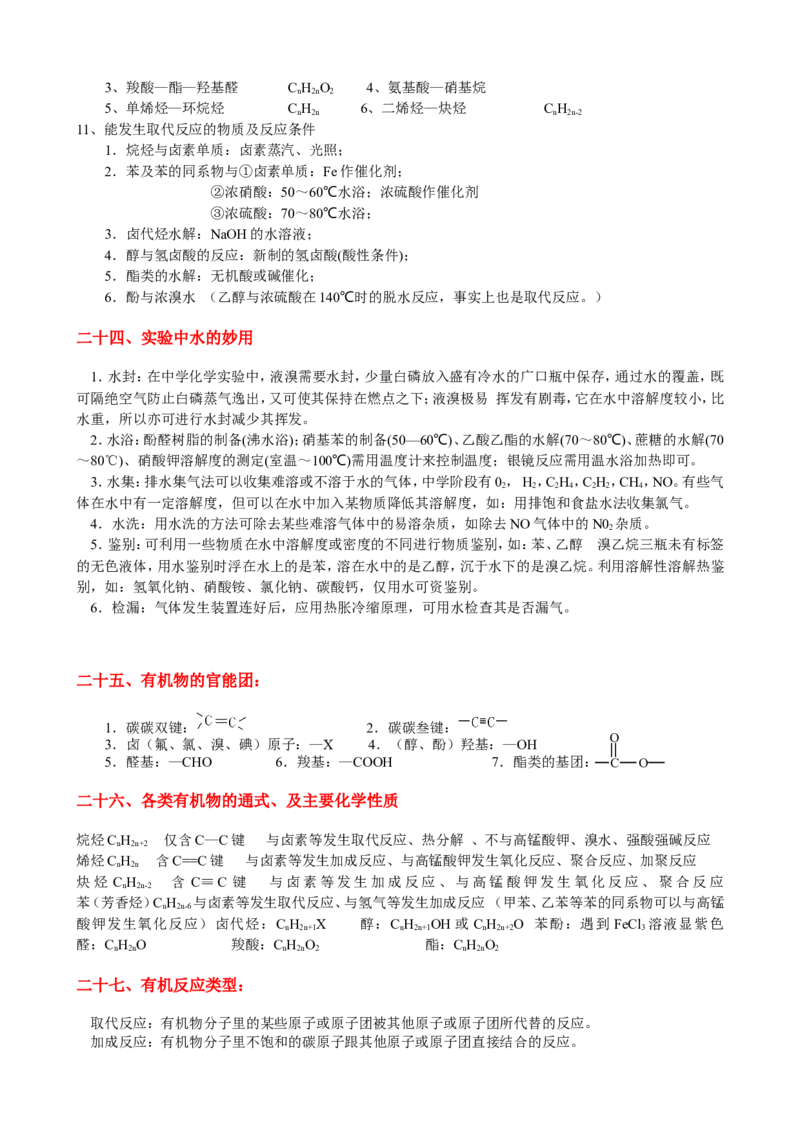 13高考化学重要知识点分类归纳总结_高中三年全科资料_高中_2高中9科分类资料包_高中理综