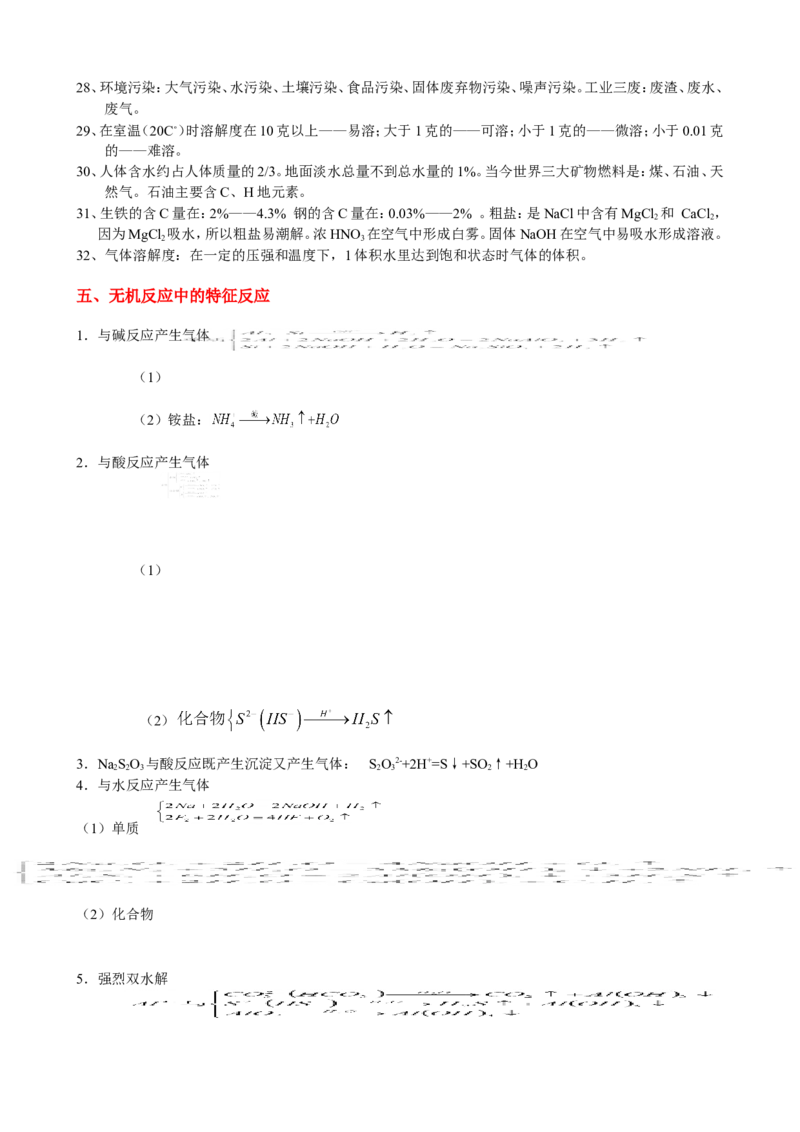 13高考化学重要知识点分类归纳总结_高中三年全科资料_高中_2高中9科分类资料包_高中理综