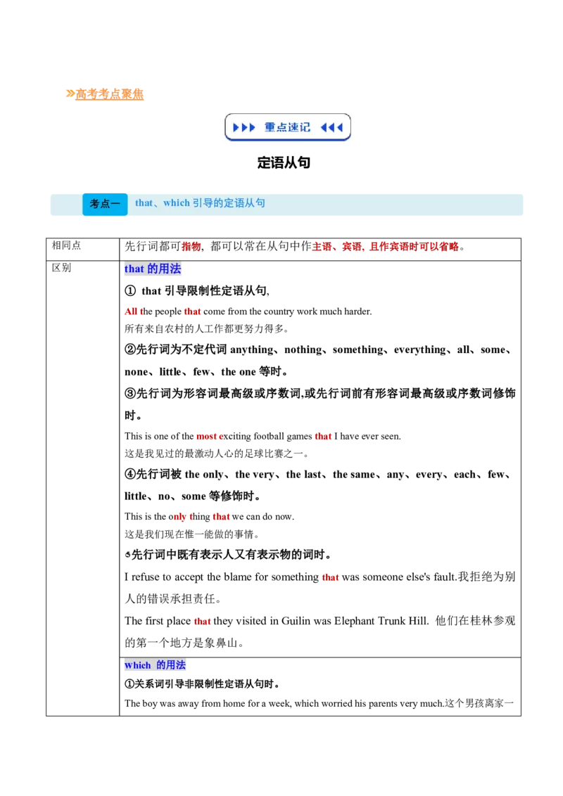 (复习进阶)专题04定语从句&ldquo;解码器&rdquo;(解析版)_高中三年全科资料_高中_高中1_2025高一高二英语暑假提升精品讲义（人教版）_2025《高中英语&bull;暑假提升精品讲义》高二(人教版2019)