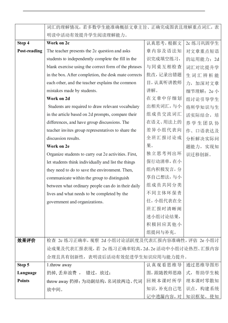 Unit13We&rsquo;retryingtosavetheearthSectionB2a～2e教学设计_最新人教版英语九年级全册_新更新初中英语9全_新修订版英语9全一册教案课件-新修订版，第二单元有改动