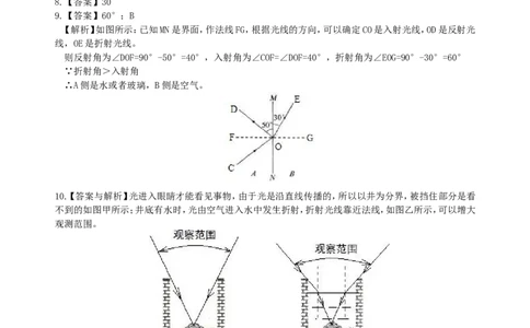 光的折射（提高）巩固练习_初物_1初中物理_4初二物理人教版知识导学