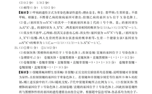 河北省邢台市卓越联盟2024-2025学年高一下学期4月期中生物答案_2025年05月试卷_0524河北省邢台市卓越联盟2024-2025学年高一下学期期中考试