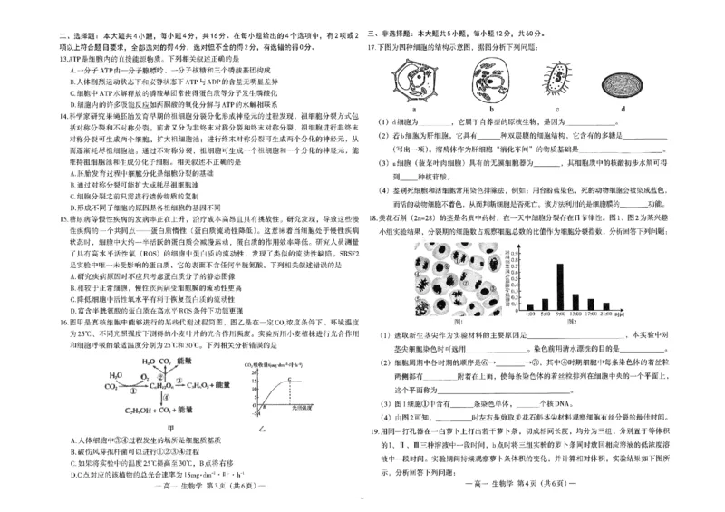 江西省南昌市2024-2025学年高一上学期1月期末生物试题_2025年03月试卷_0310江西省南昌市2024-2025学年高一上学期1月期末考试