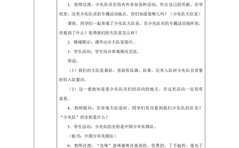 14第14课光荣的少先队_第14课光荣的少先队（第1课时）_教学设计1_A493小学道法_人教版小学道德与法治教学资源包_小学道法（智慧教育课件与教案）_1-6下册（道德与法治智慧教育课件）
