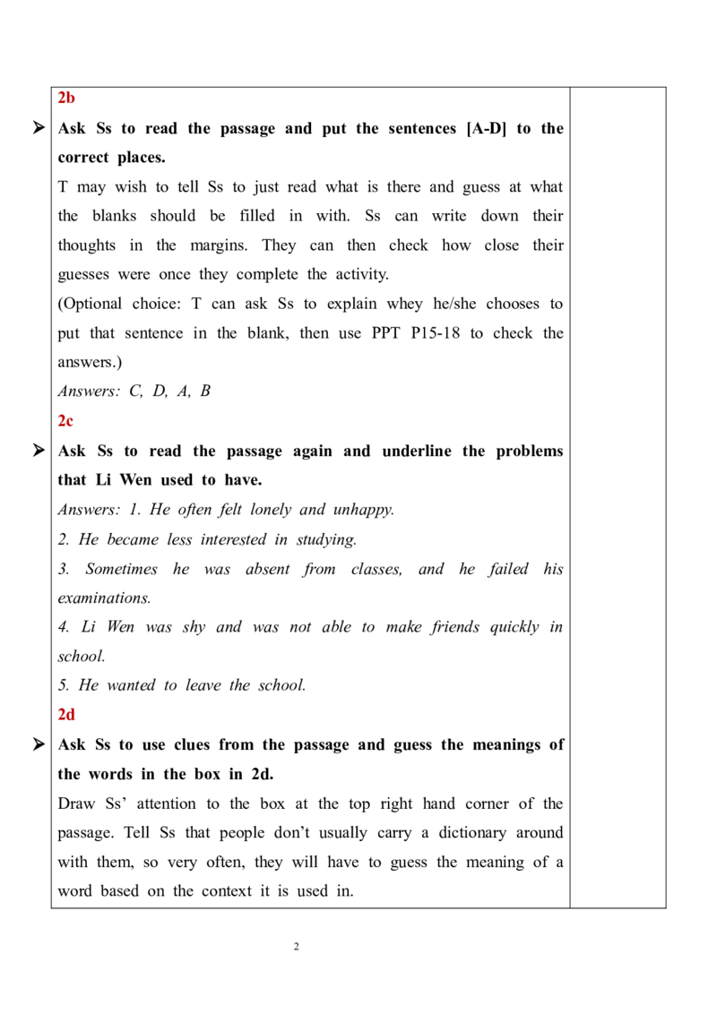 Unit4SectionB（2a-2f）教案_最新人教版英语九年级全册_新更新初中英语9全_05教案（多套）_分课时教案全英_Unit4