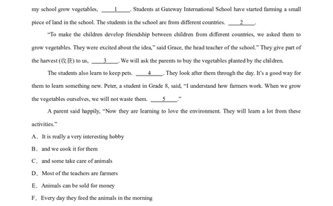 Unit2I&rsquo;llhelptocleanupthecityparks单元话题阅读还原练习（学生版）_最新人教版英语八年级下册_旧版（有参考价值）_版本二_八年级英语下册（人教版）_单元重难点易错题精练-U216