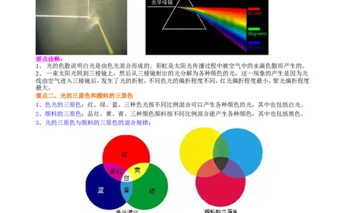 光的色散知识讲解_初物_人教版初中物理初二三同步讲义习题练习八九年级电子资料word素材_20250116_181533_A017&mdash;&mdash;人教版初中物理初二三教案讲义专项练习八九年级电子版word资料_929