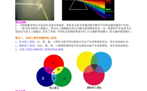 光的色散知识讲解_初物_人教版初中物理初二三同步讲义习题练习八九年级电子资料word素材_20250116_181533_A017&mdash;&mdash;人教版初中物理初二三教案讲义专项练习八九年级电子版word资料