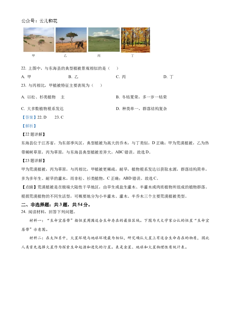 江苏省连云港市东海县2024-2025学年高一上学期期中考试地理试题Word版含解析_2024年12月试卷_1203江苏省连云港市东海县2024-2025学年高一上学期期中考试