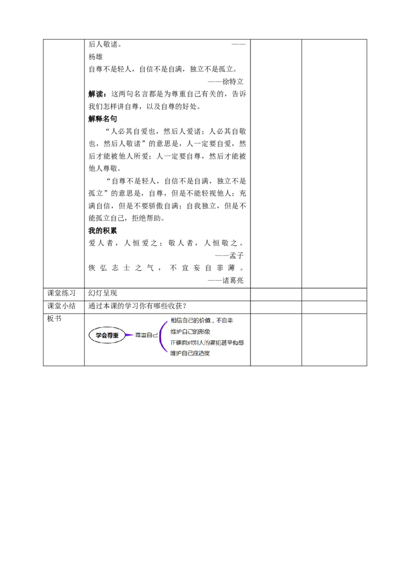 1.学会尊重（第二课时）教案-六年级下册道德与法治_A493小学道法_26新六年级道法下册（统编版）_教学教案_教案四（配套课件四）