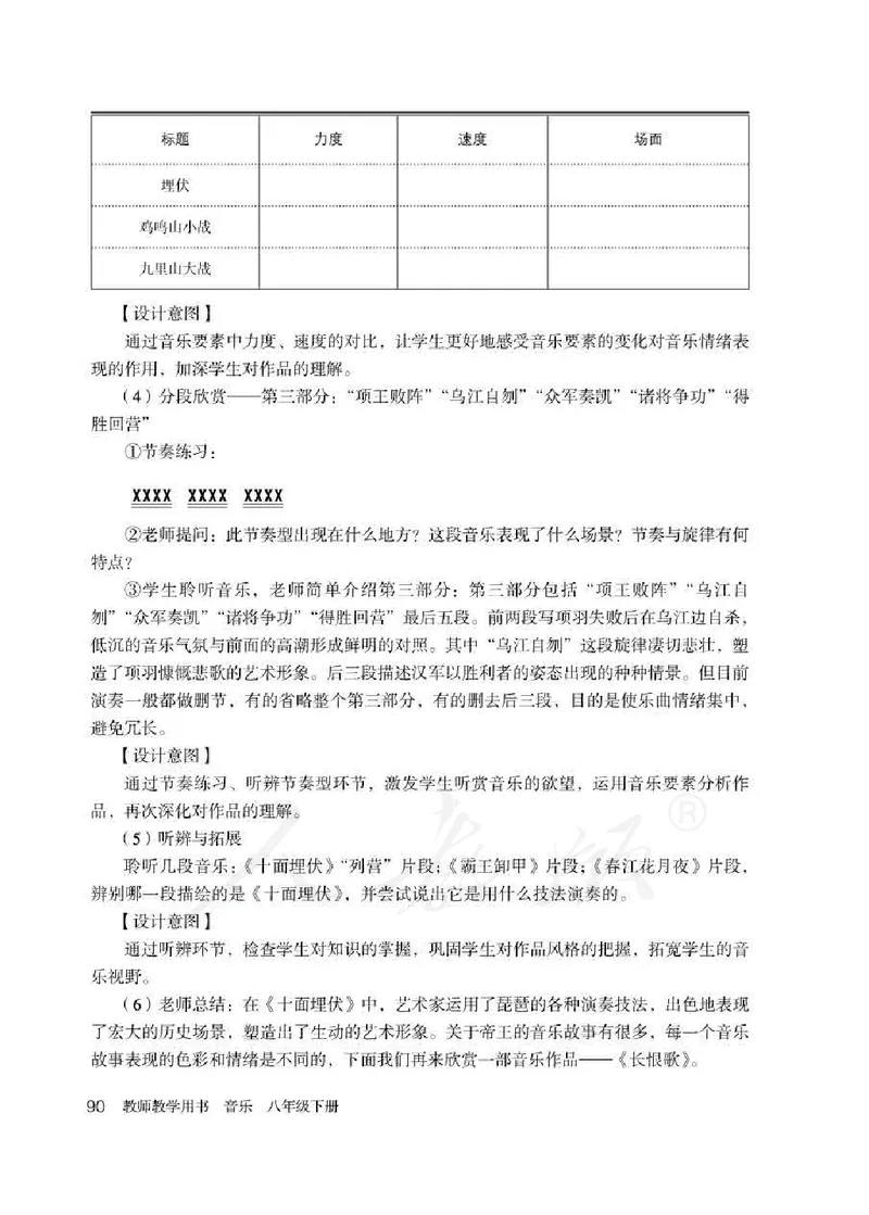 人教版-电子教材-音乐（简谱、五线谱）八年级下册教师用书_电子课本_高中教学用书_教师用书